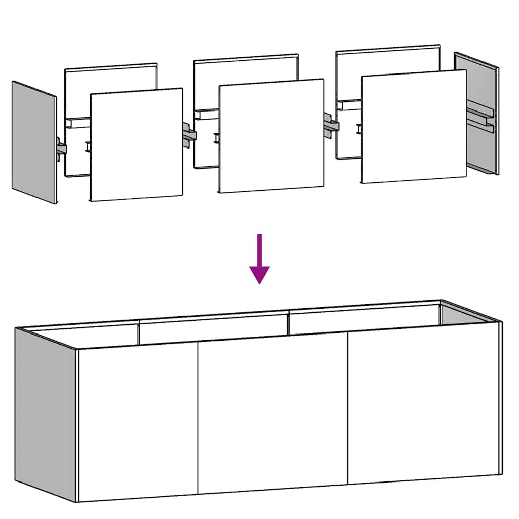 Fioriera Antracite 120x40x40 cm Acciaio laminato a freddo | homemem39