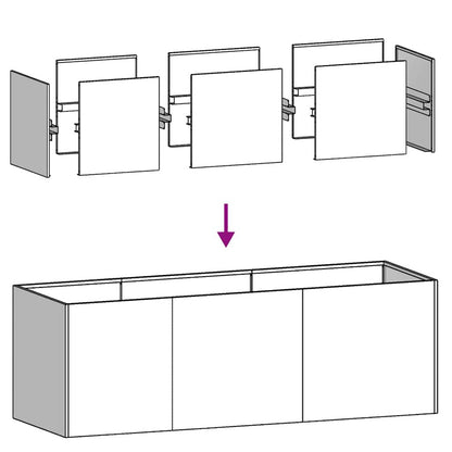 Fioriera Antracite 120x40x40 cm Acciaio laminato a freddo | homemem39