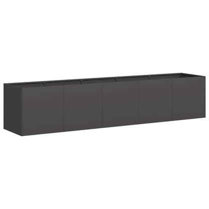 Fioriera Nera 200x40x40 cm Acciaio Laminato a Freddo