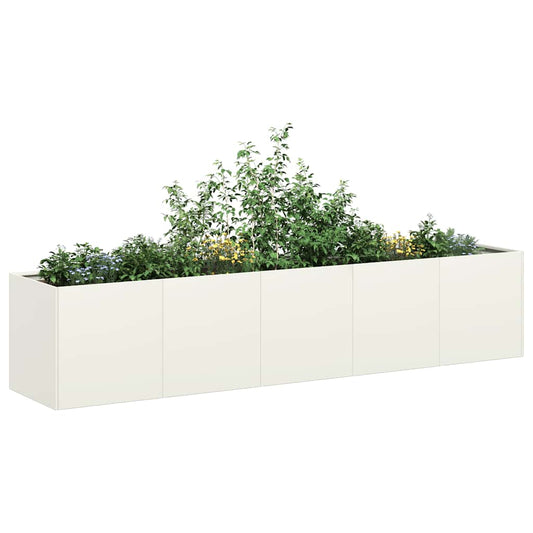 Fioriera Bianca 200x40x40 cm in Acciaio Laminato a Freddo - homemem39