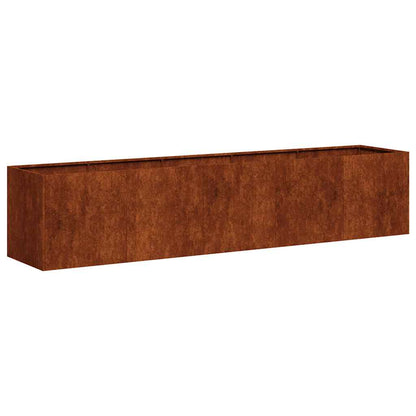 Fioriera Arrugginita 200x40x40 cm in Acciaio Corten