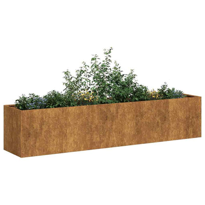 Fioriera Arrugginita 200x40x40 cm in Acciaio Corten - homemem39