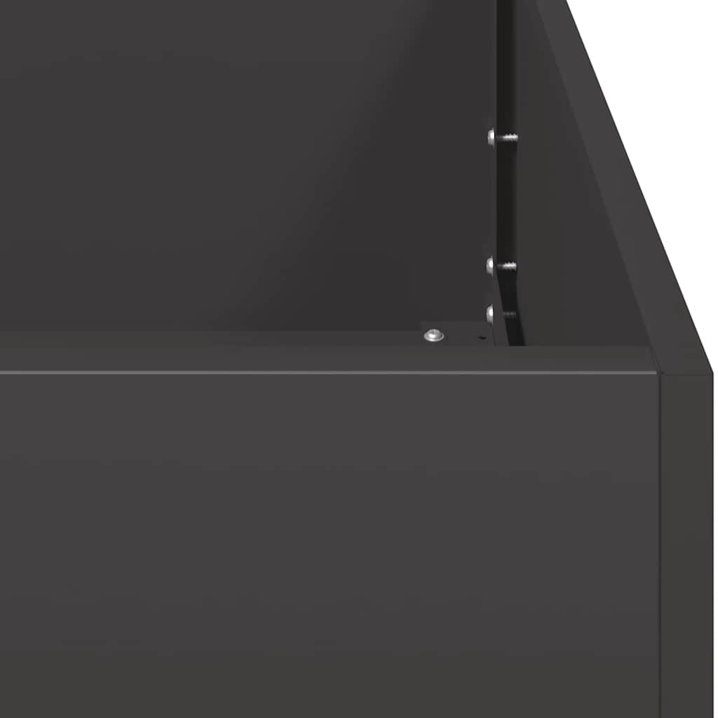 Fioriera Nera 280x40x40 cm in Acciaio Laminato a Freddo