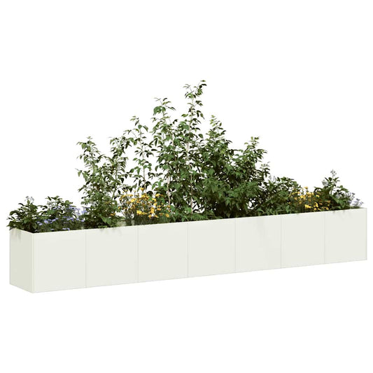 Fioriera Bianca 280x40x40 cm in Acciaio Laminato a Freddo