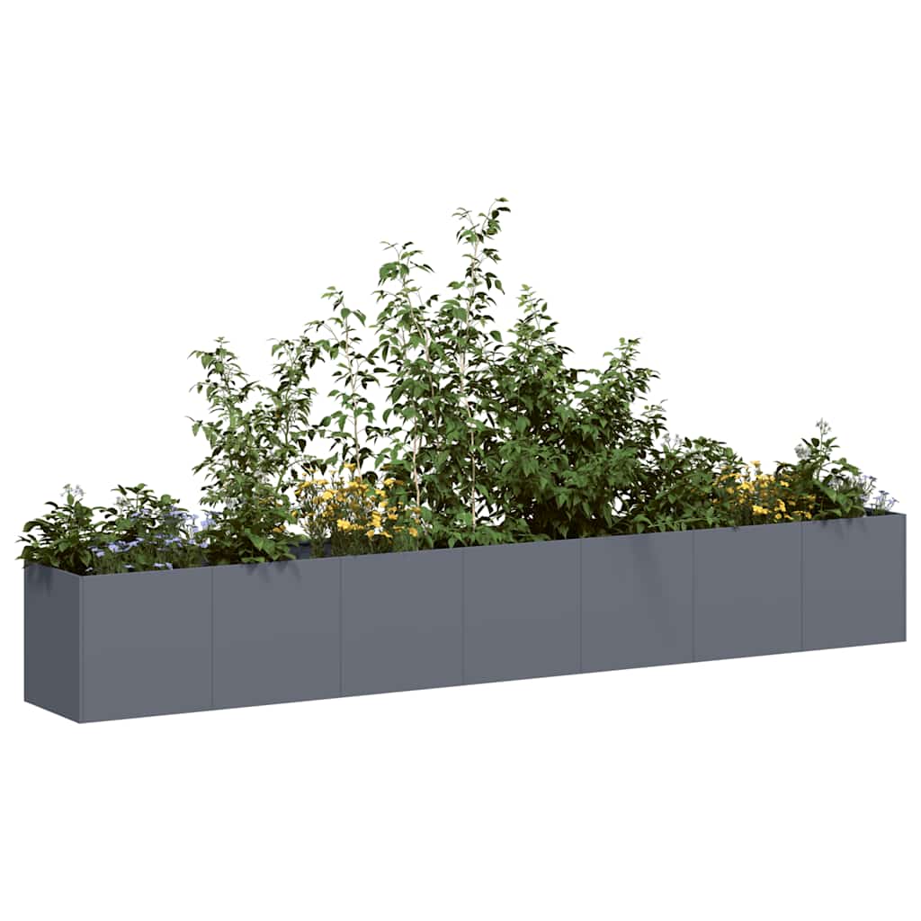 Fioriera Antracite 280x40x40 cm in Acciaio Laminato a Freddo - homemem39