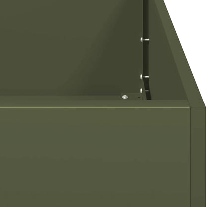 Fioriera Verde Oliva 280x40x40 cm in Acciaio Laminato a Freddo