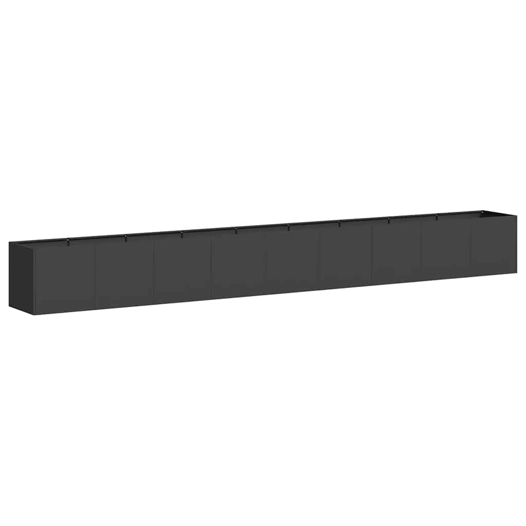 Fioriera Nera 360x40x40 cm in Acciaio Laminato a Freddo - homemem39