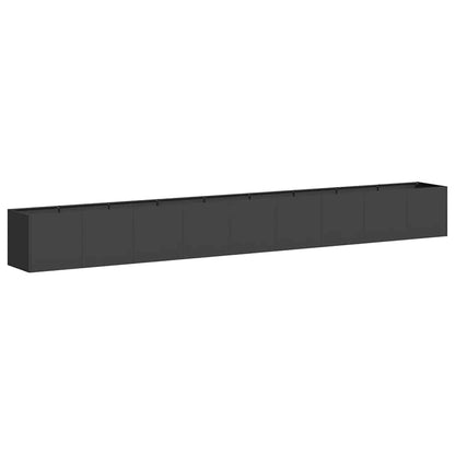 Fioriera Nera 360x40x40 cm in Acciaio Laminato a Freddo - homemem39