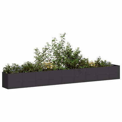 Fioriera Nera 360x40x40 cm in Acciaio Laminato a Freddo - homemem39