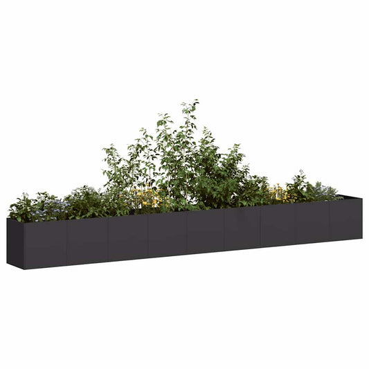 Fioriera Nera 360x40x40 cm in Acciaio Laminato a Freddo - homemem39