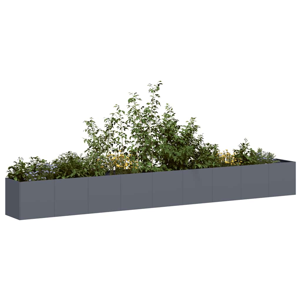 Fioriera Antracite 360x40x40 cm in Acciaio Laminato a Freddo - homemem39