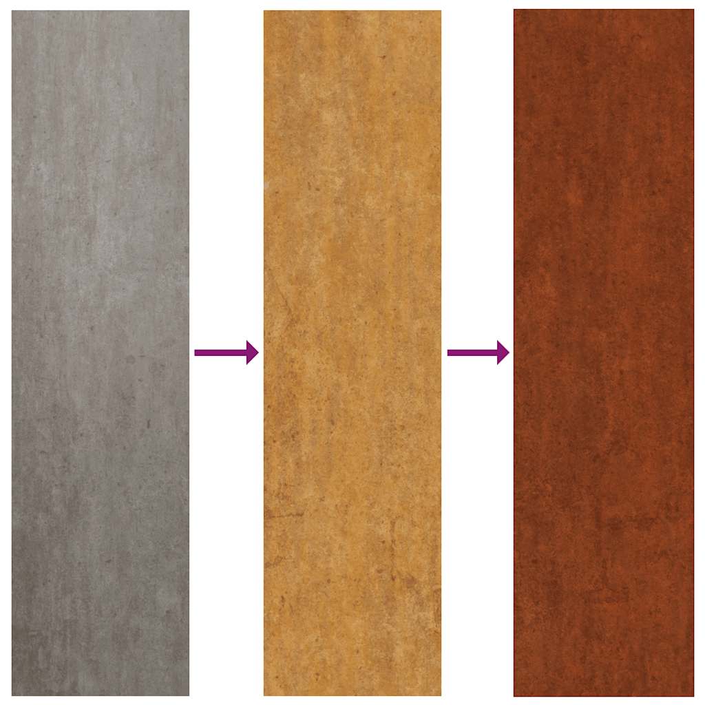 Fioriera Arrugginita 360x40x40 cm in Acciaio Corten