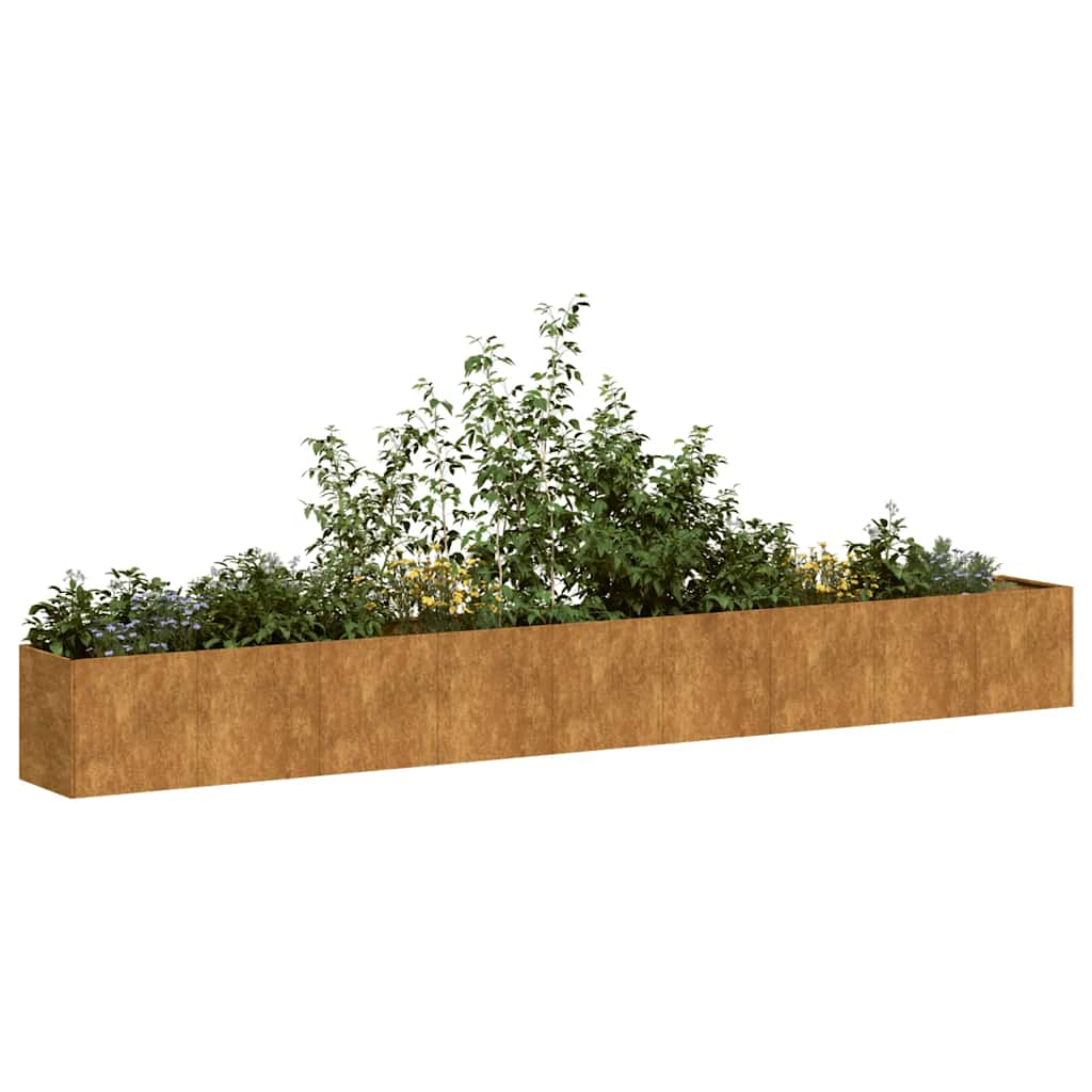 Fioriera Arrugginita 360x40x40 cm in Acciaio Corten - homemem39