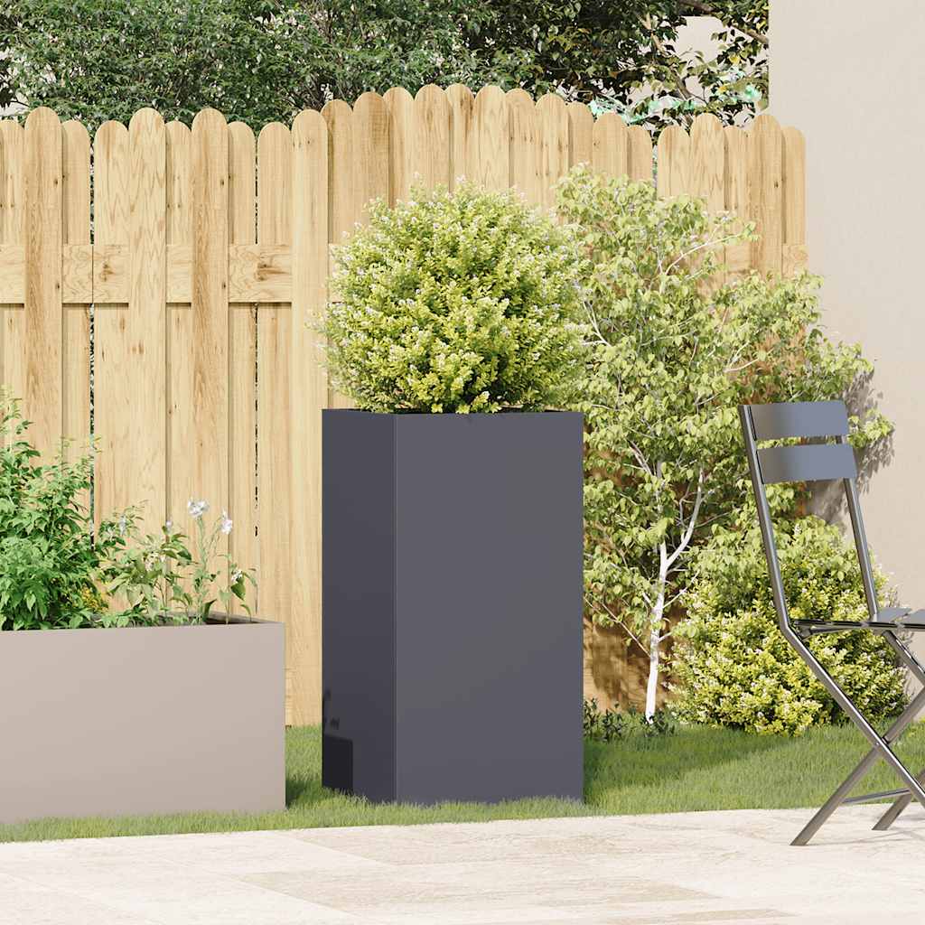 Fioriera Antracite 40x40x80 cm in Acciaio Laminato a Freddo - homemem39