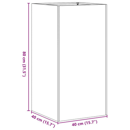 Fioriera Antracite 40x40x80 cm in Acciaio Laminato a Freddo
