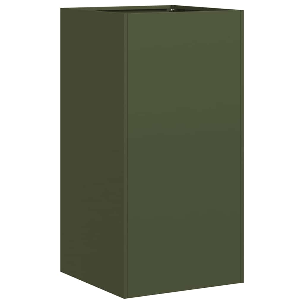 Fioriera Verde Oliva 40x40x80 cm in Acciaio Laminato a Freddo - homemem39