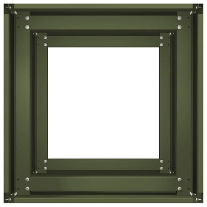 Fioriera Verde Oliva 40x40x80 cm in Acciaio Laminato a Freddo