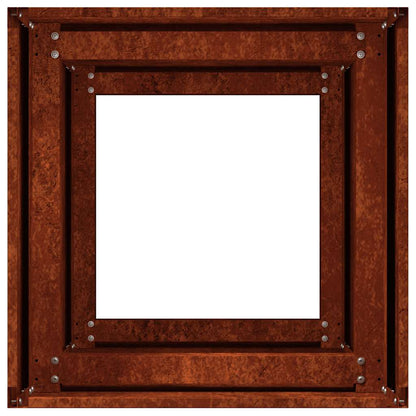 Fioriera Arrugginita 40x40x80 cm in Acciaio Corten