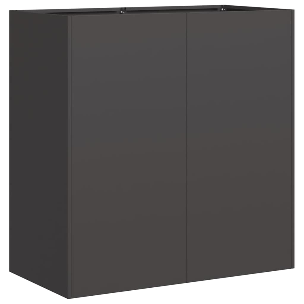 Fioriera Nera 80x40x80 cm in Acciaio Laminato a Freddo
