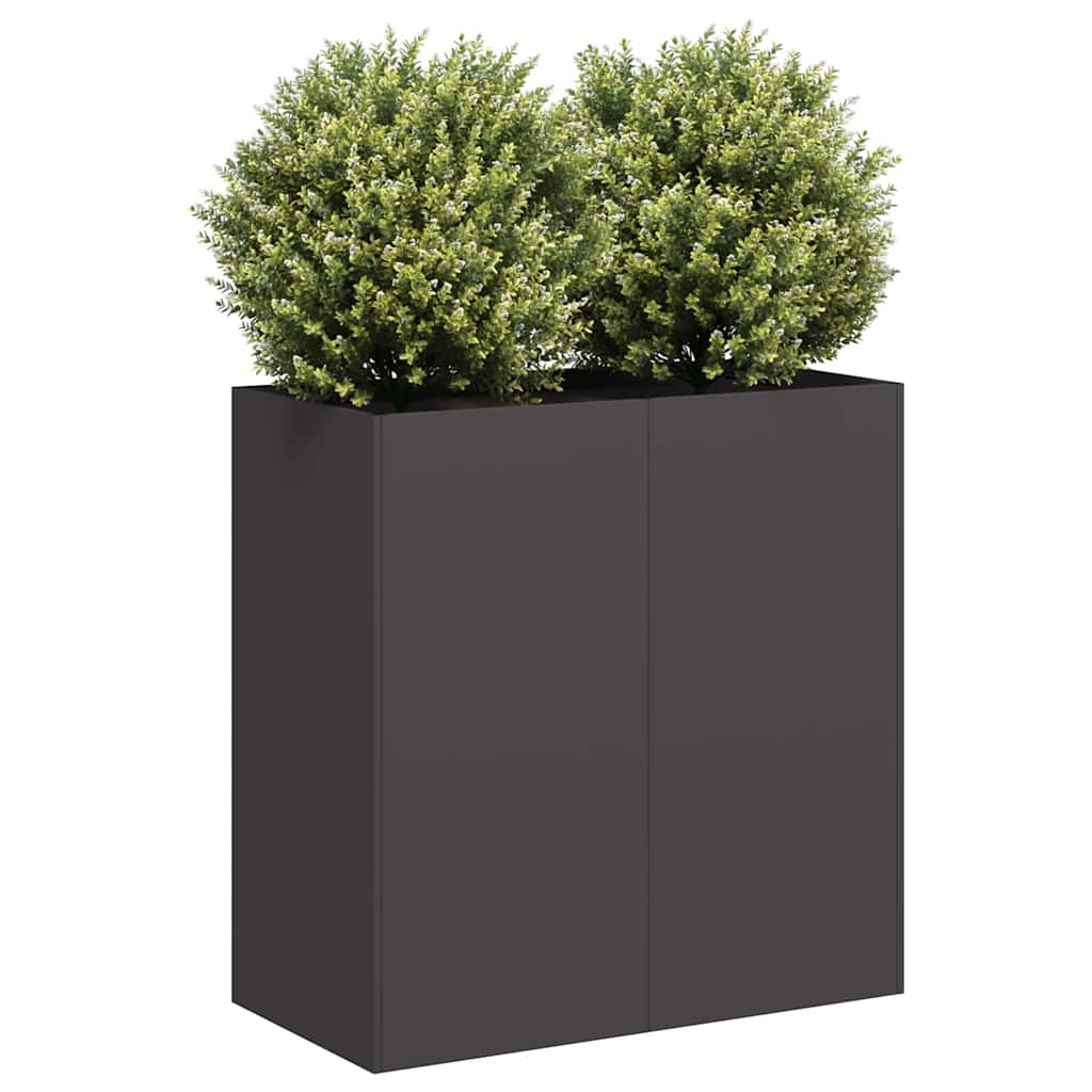 Fioriera Nera 80x40x80 cm in Acciaio Laminato a Freddo