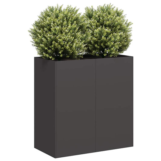 Fioriera Nera 80x40x80 cm in Acciaio Laminato a Freddo