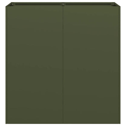 Fioriera Verde Oliva 80x40x80 cm in Acciaio Laminato a Freddo - homemem39