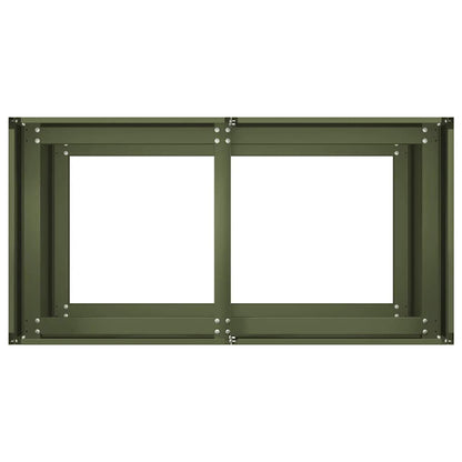 Fioriera Verde Oliva 80x40x80 cm in Acciaio Laminato a Freddo