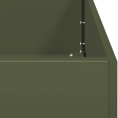 Fioriera Verde Oliva 80x40x80 cm in Acciaio Laminato a Freddo