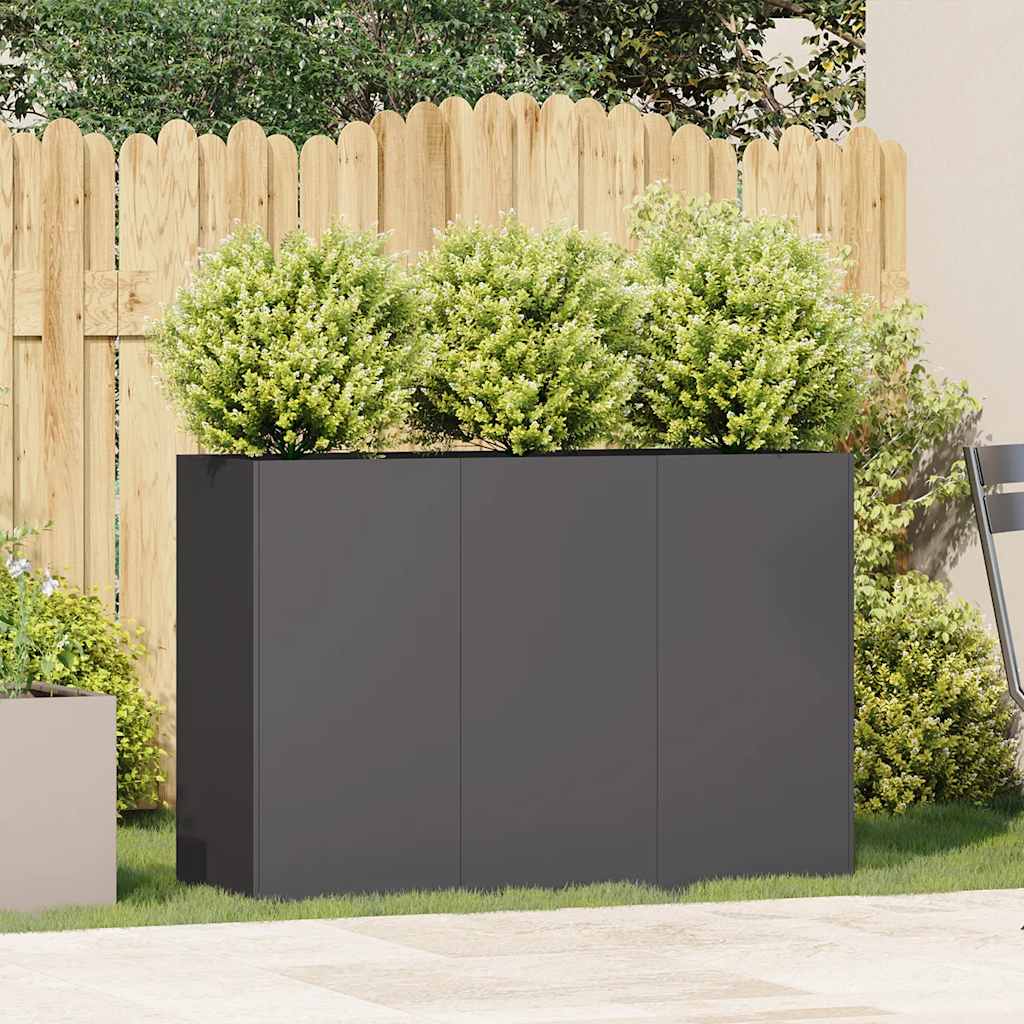Fioriera Nera 120x40x80 cm in Acciaio Laminato a Freddo