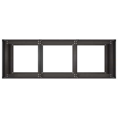 Fioriera Nera 120x40x80 cm in Acciaio Laminato a Freddo