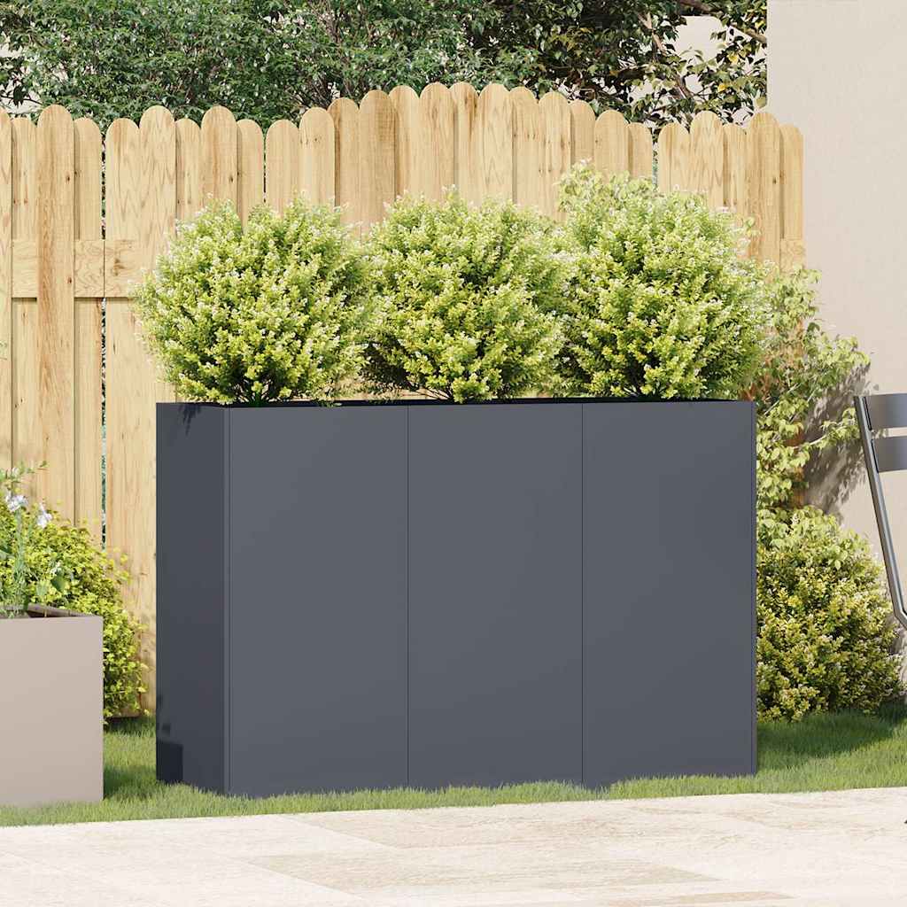 Fioriera Antracite 120x40x80 cm in Acciaio Laminato a Freddo - homemem39