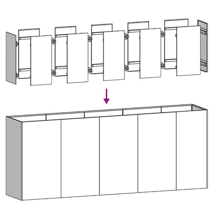 Fioriera 200x40x80 cm in Acciaio Zincato - homemem39