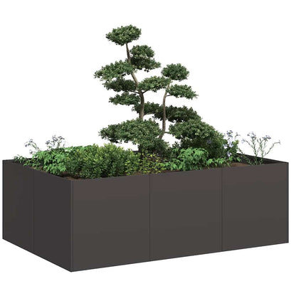 Fioriera Nera 120x80x40 cm in Acciaio - homemem39