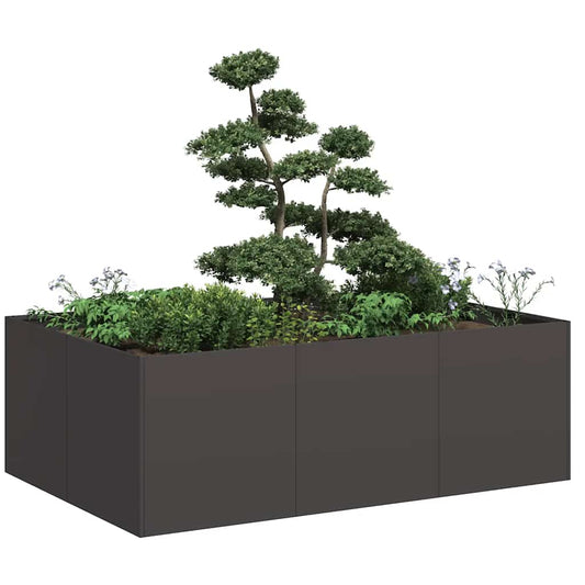 Fioriera Nera 120x80x40 cm in Acciaio - homemem39
