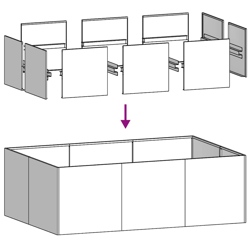 Fioriera 120x80x40 cm in Acciaio Zincato - homemem39