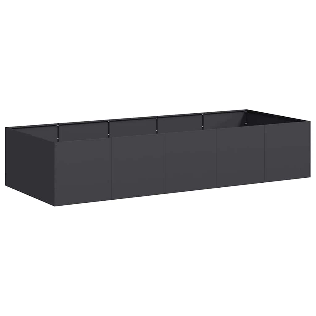 Fioriera Nera 200x80x40 cm in Acciaio - homemem39