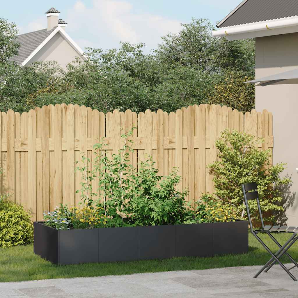Fioriera Nera 200x80x40 cm in Acciaio - homemem39