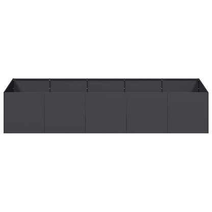 Fioriera Nera 200x80x40 cm in Acciaio - homemem39