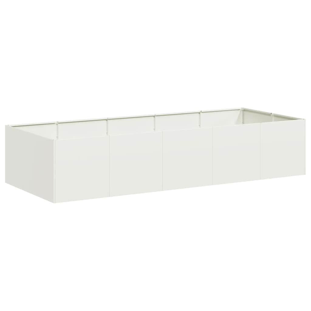 Fioriera Bianca 200x80x40 cm in Acciaio - homemem39