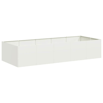 Fioriera Bianca 200x80x40 cm in Acciaio - homemem39
