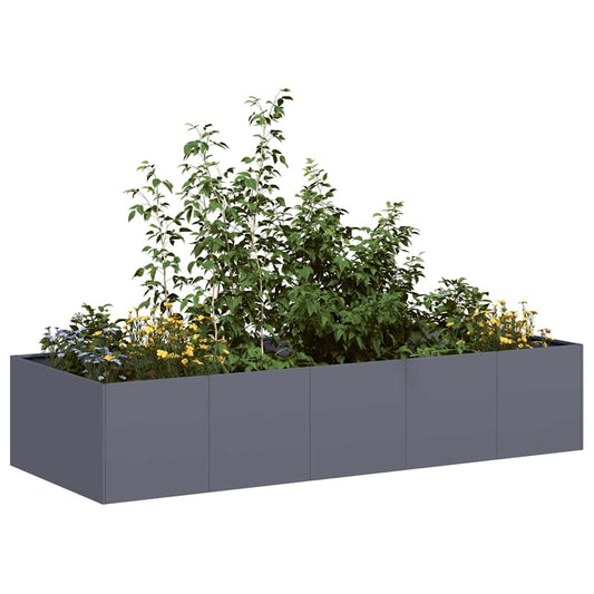 Fioriera Antracite 200x80x40 cm in Acciaio - homemem39