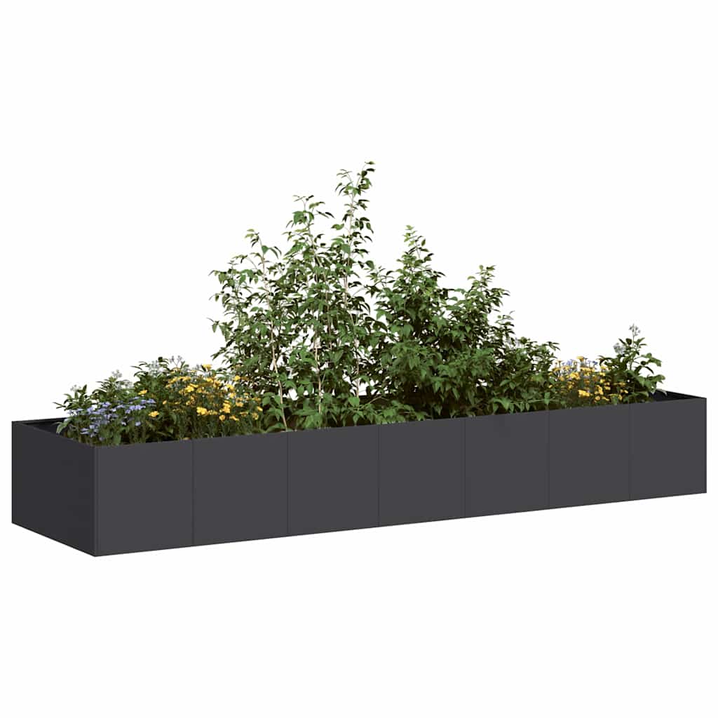 Fioriera Nera 280x80x40 cm in Acciaio - homemem39