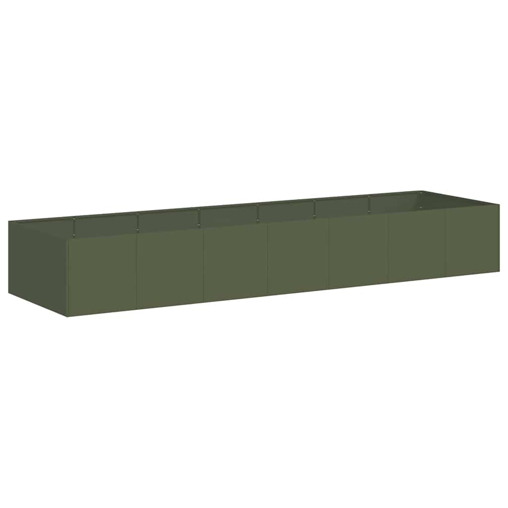 Fioriera Verde Oliva 280x80x40 cm in Acciaio