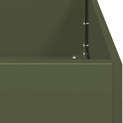 Fioriera Verde Oliva 80x80x80 cm in Acciaio - homemem39