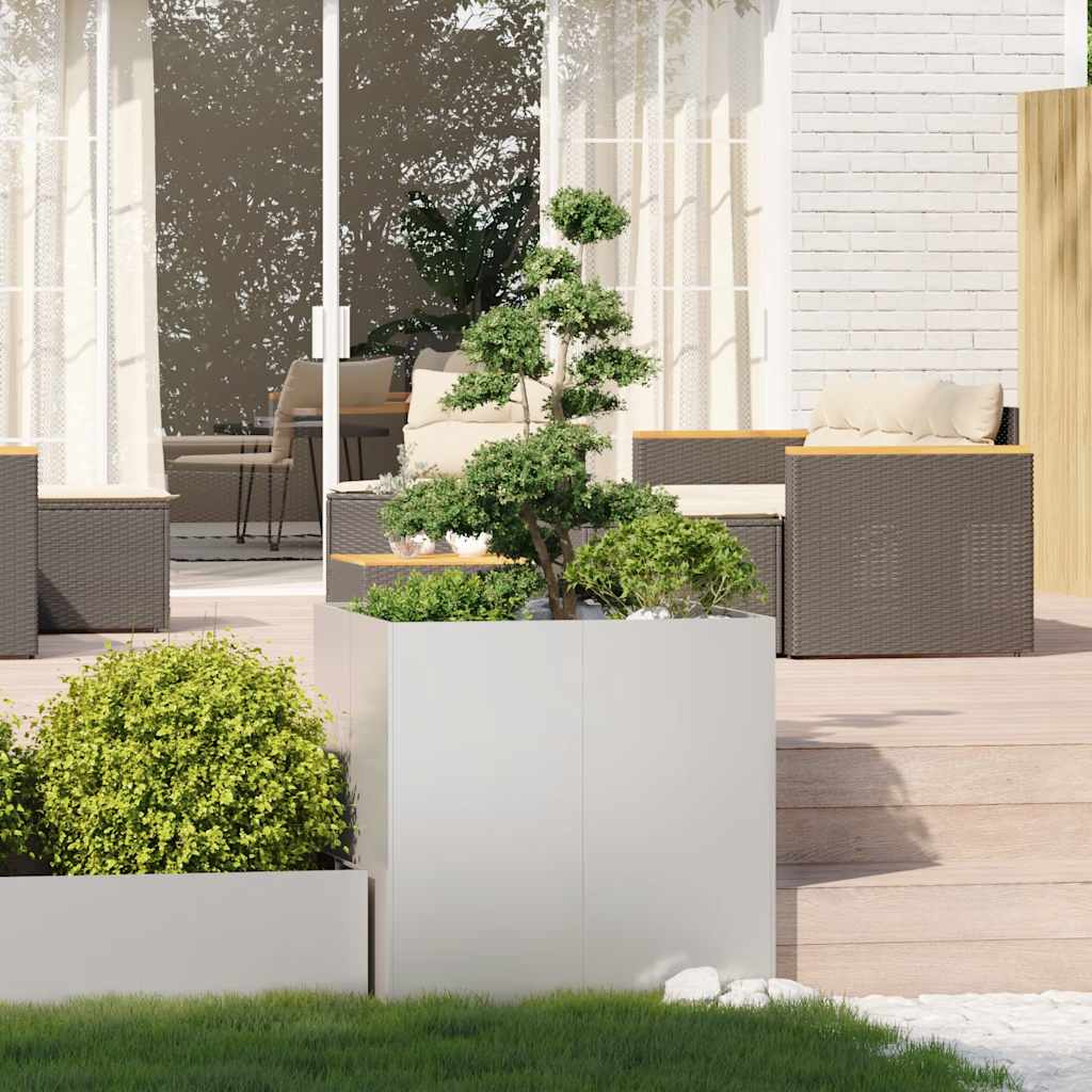 Fioriera 80x80x80 cm in Acciaio Inox | homemem39