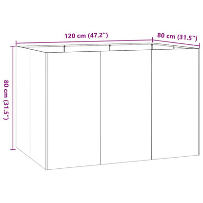 Fioriera Verde Oliva 120x80x80 cm in Acciaio - homemem39