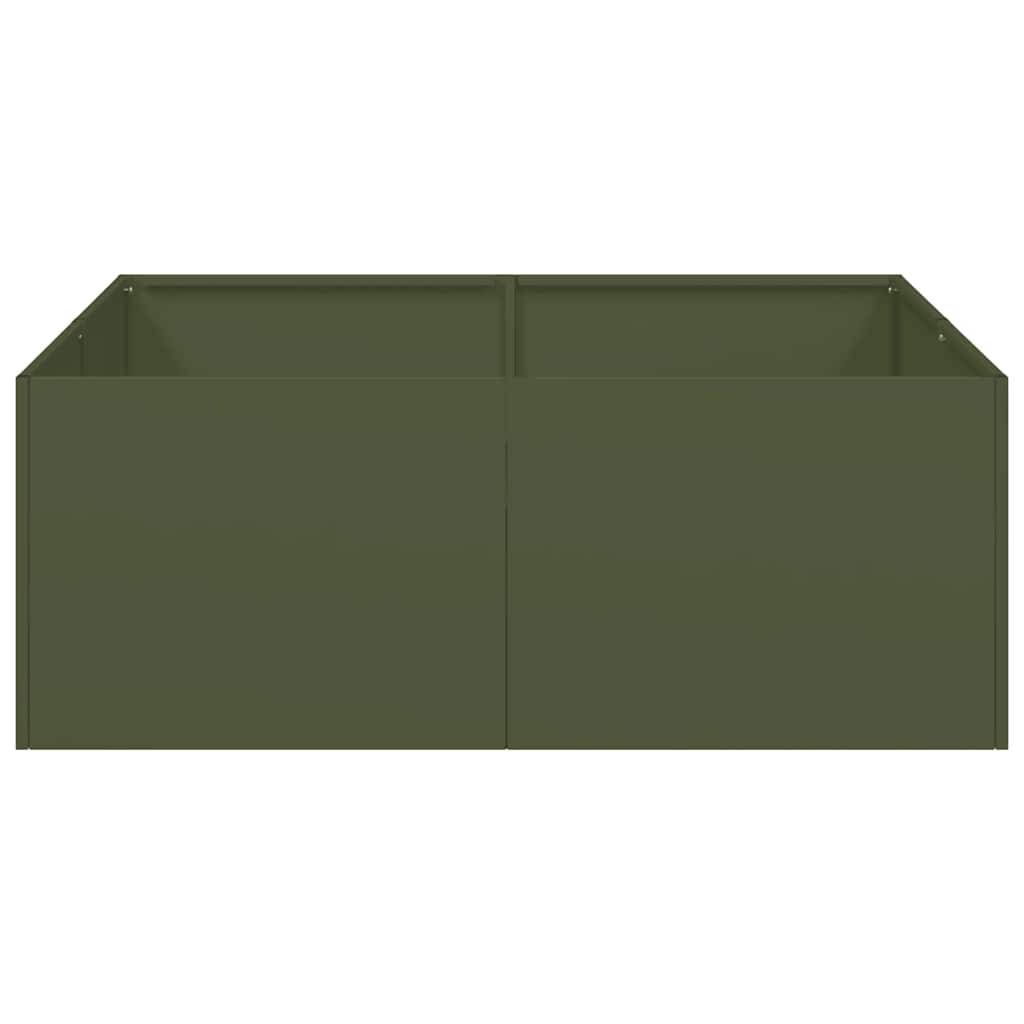 Fioriera Verde Oliva 80x80x30 cm in Acciaio - homemem39