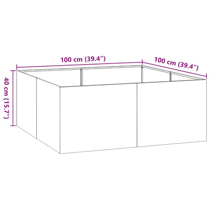 Fioriera 100x100x40 cm in Acciaio Inox | homemem39