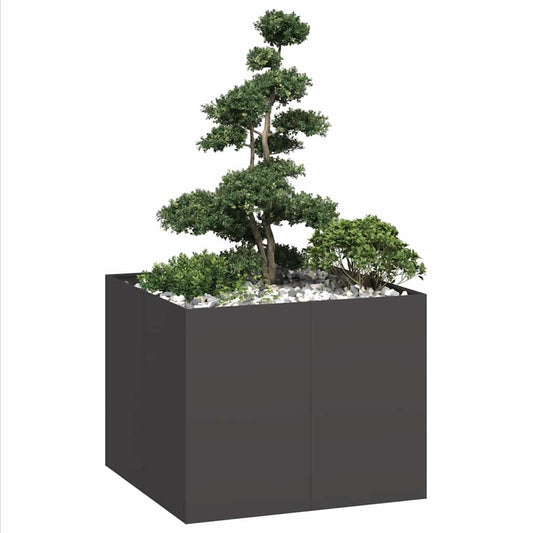 Fioriera Nera 100x100x80 cm in Acciaio - homemem39