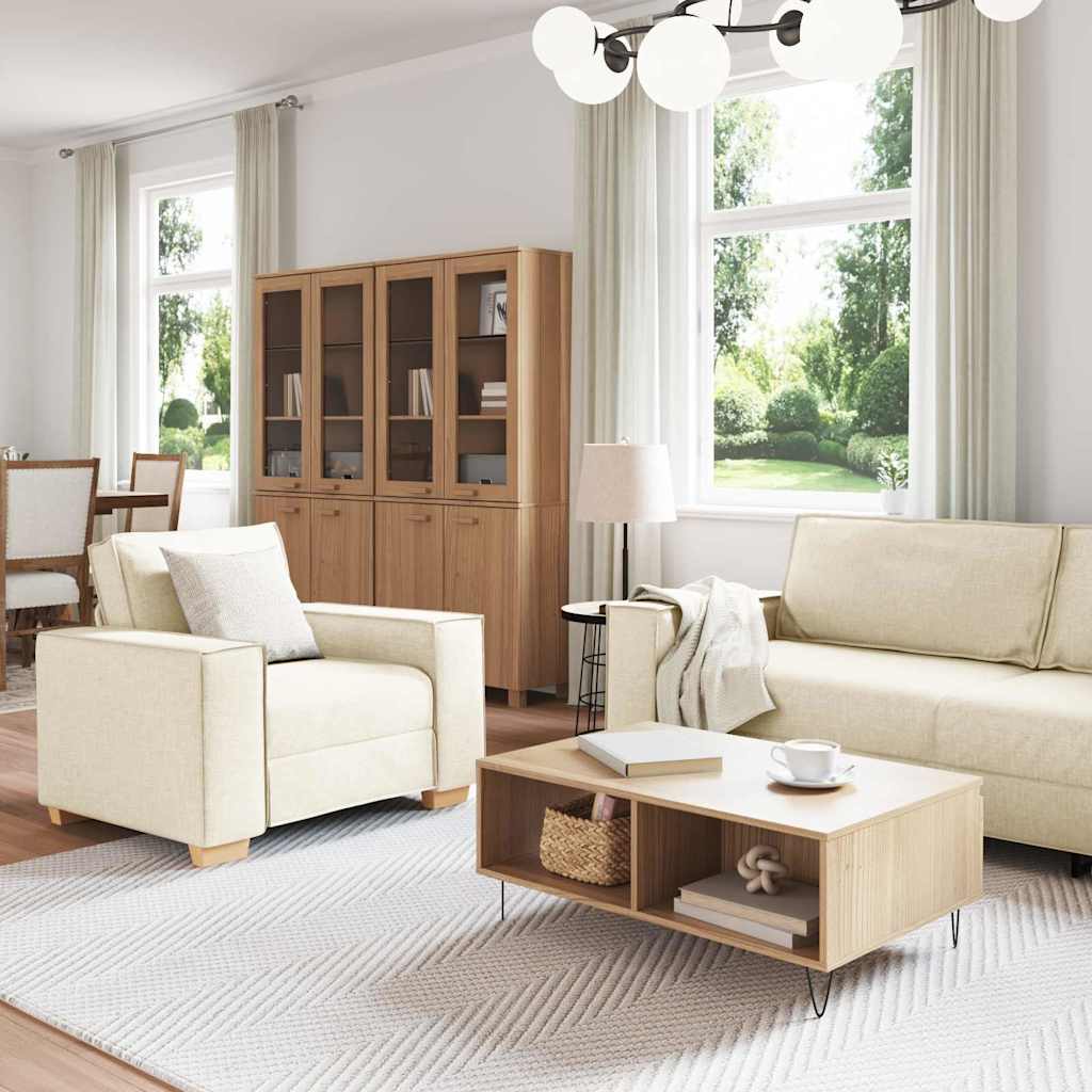 Set di divani 3 pcs Beige 220 x 80 x 84 cm Tessuto misto lino | homemem39